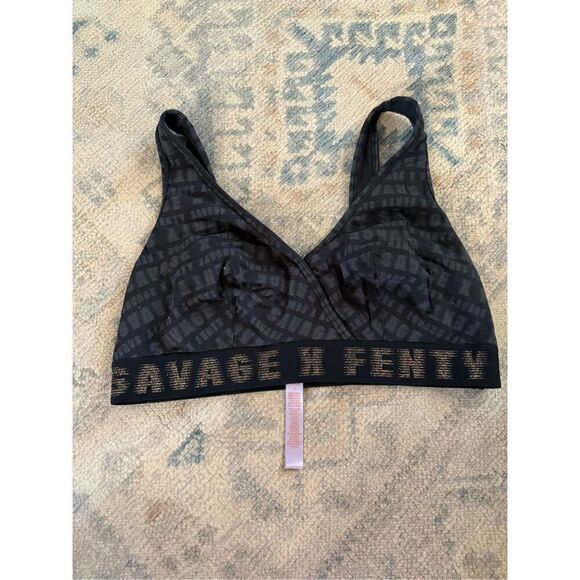 Savage X Fenty Black Gray Forever Sports Bralette Size 3X Plus - Picture 1 of 5